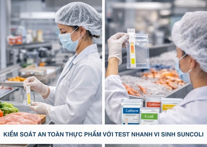 Kiểm soát an toàn thực phẩm từ sớm với test nhanh vi sinh Suncoli